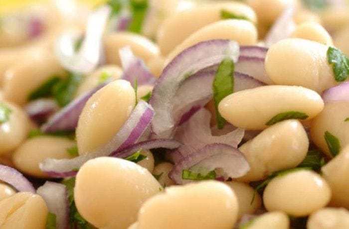 Receta de ensalada de porotos con cebolla