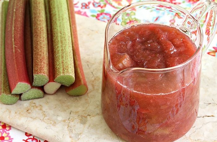 Receta de compota de ruibarbo