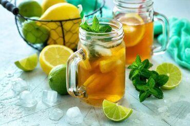 Receta de ice tea casero (té helado) con limón y menta Receta de té helado (Ice Tea)