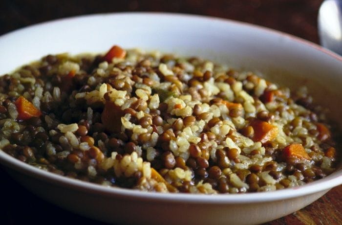 Receta de arroz con lentejas