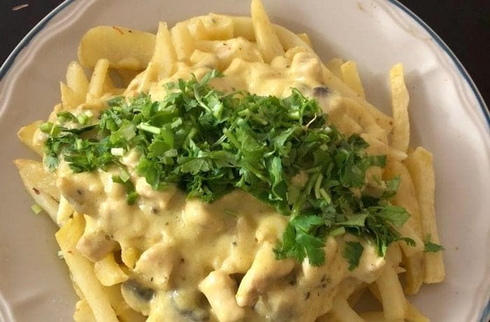 Receta de papas champi