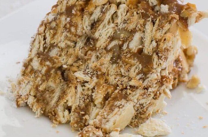 Receta de Torta de Galletas de Soda con Manjar y Mermelada Receta de Torta de Galletas de Soda con Manjar y Mermelada