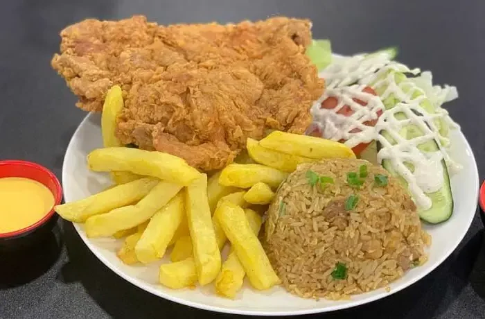 Receta de Mostrito de Chaufa y Pollo Broaster Peruano Buenazo