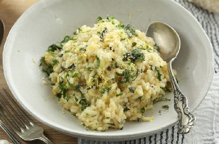 Receta de risotto de limón y locos