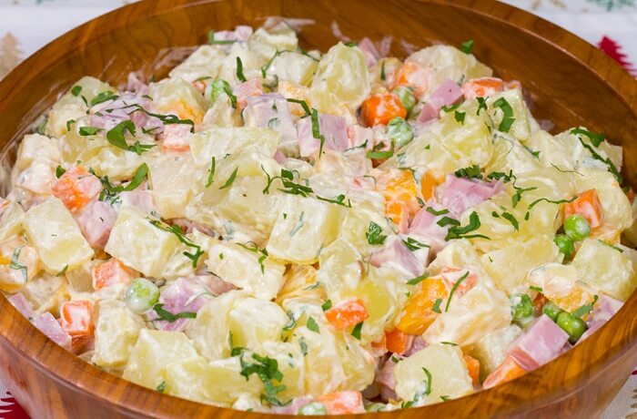 Receta de ensalada blanca naviderña peruana