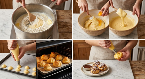Preparación de profiteroles paso a paso