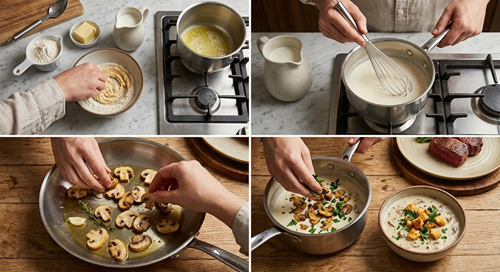 Preparación de crema de champiñones paso a paso