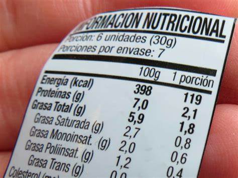 Etiqueta información nutricional