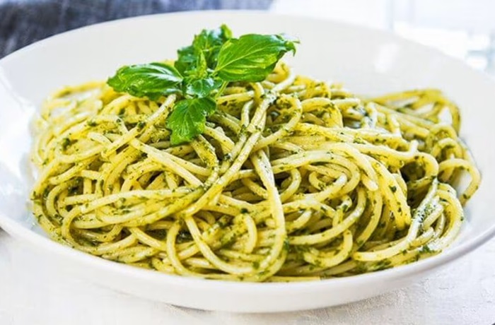 Receta de espagueti verde con cilantro