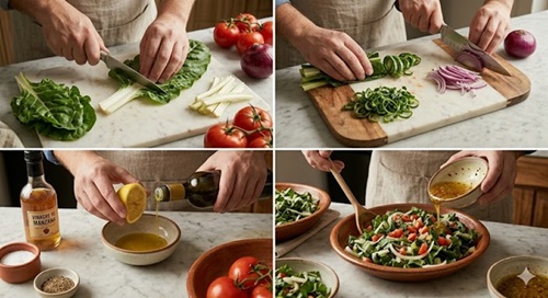 Preparación de ensalada de acelgas paso a paso